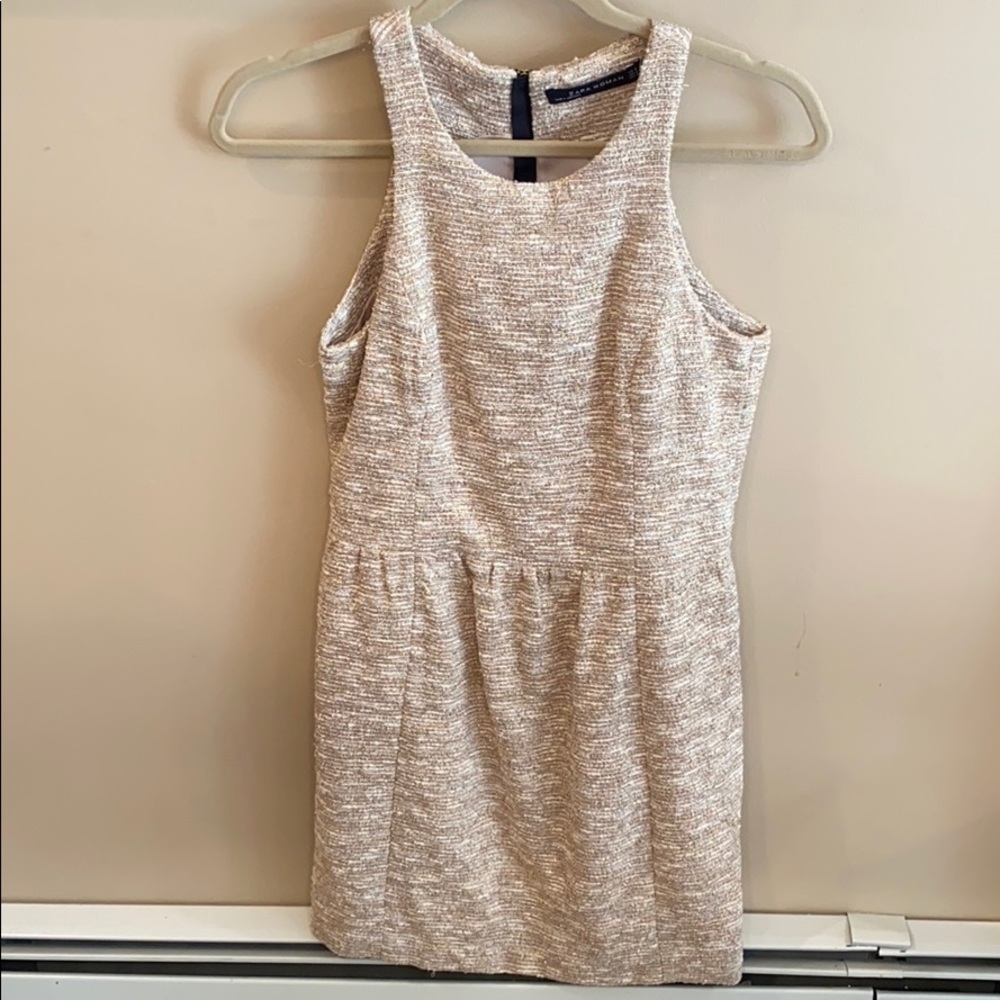 Zara Sleeveless Gold Dress Size Small